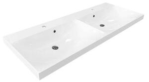 Mereo, Opto, koupelnová skříňka s umyvadlem z litého mramoru 121 cm, bílá, dub, bílá/dub, černá, CN933M