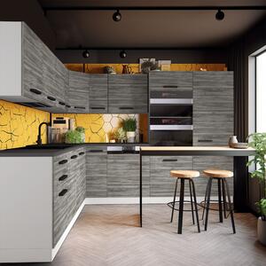 Kuchyňská linka Belini Premium Full Version 480 cm šedý antracit Glamour Wood s pracovní deskou JANE