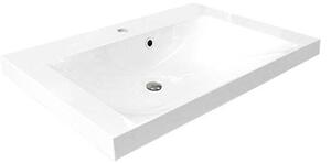 Mereo, Opto, koupelnová skříňka s umyvadlem z litého mramoru 81 cm, bílá, dub, bílá/dub, černá, CN921M