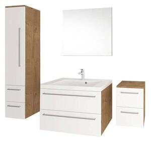 Mereo, Bino koupelnová skříňka 50 cm, spodní, bílá, dub, CN664