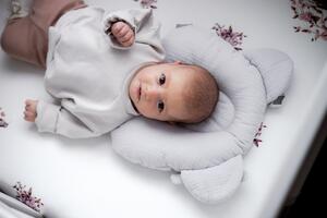 Mušelínový fixační polštář ŠEDÝ pro miminko