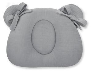 Mušelínový fixační polštář TMAVĚ ŠEDÝ pro miminko