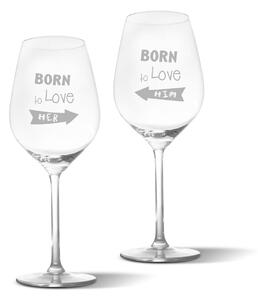 Sablio Skleničky na víno Born to love : 2 x 49 cl