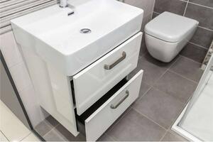 Mereo, Leny, koupelnová skříňka s keramickým umyvadlem 60 cm, bíla, CN811
