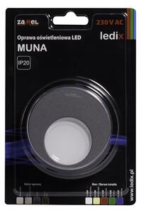 Zamel 02-221-32 svítidlo LED pod omítku LEDIX MUNA 230V AC, grafit, teplá bílá, IP20