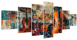 Obraz - Hudební nástroje (210x100 cm)