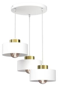 Lustr na lanku MARTI 3xE27/15W/230V bílá/zlatá