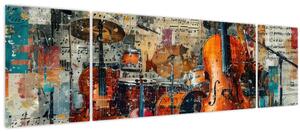 Obraz - Hudební nástroje (170x50 cm)