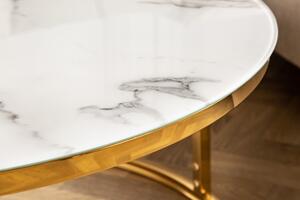 Konferenční stolek ELEGANCE GOLD 80 CM bílý mramorový vzhled Nábytek | Obývací pokoj | Konferenční stolky | Všechny konferenční stolky