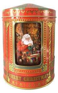 Dům Vánoc Plechová dóza s hrací skříňkou Santa
