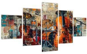 Obraz - Hudební nástroje (125x70 cm)