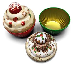 Dům Vánoc Plechová dóza Malý vánoční cupcake 2ks