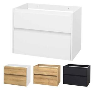 Mereo, Opto, koupelnová skříňka 81 cm, bílá, dub, bílá/dub, černá, CN921S