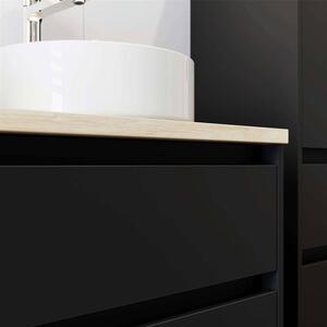 Mereo, Opto, koupelnová skříňka s keramickým umyvadlem 61 cm, bílá, dub, bílá/dub, černá, CN940