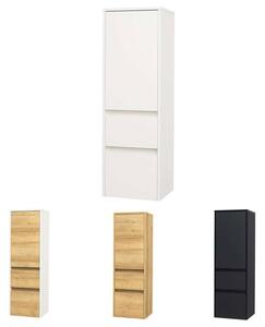 Mereo, Opto, koupelnová skříňka vysoká 125 cm, pravé otevírání, bílá, dub, bílá/dub, černá, CN944P