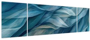 Obraz - Modrobílé vlnky (170x50 cm)