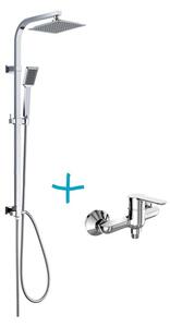 Mereo, Sprchová souprava Quatro, plastová hlavová sprcha a jednopolohová ruční sprcha včetně baterie Zuna, CB609AZ
