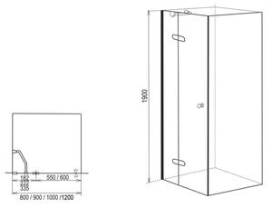 Mereo, Sprchové dveře, Fantasy, 80x190 cm, chrom ALU, sklo Point, pravé provedení, CK10112PE
