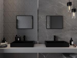 Mexen Loft, obdélníkové koupelnové zrcadlo 50 x 40 cm, barva rámu černá matná, 9852-050-040-000-70
