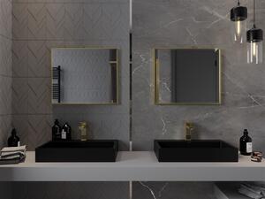 Mexen Loft, obdélníkové koupelnové zrcadlo 60 x 50 cm, barva rámu zlatá lesklá, 9852-060-050-000-50