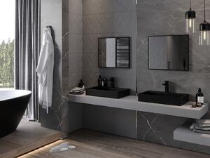 Mexen Loft, obdélníkové koupelnové zrcadlo 60 x 50 cm, barva rámu černá matná, 9852-060-050-000-70