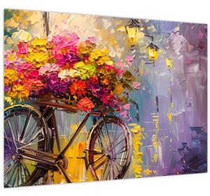 Obraz - Kolo s květinami (70x50 cm)