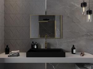Mexen Loft, obdélníkové koupelnové zrcadlo 80 x 60 cm, barva rámu zlatá lesklá, 9852-080-060-000-50
