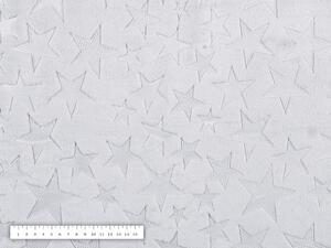 Mikroplyšová látka MIP-002 Hvězdičky - stříbrnošedá - šířka 140 cm