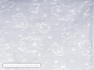 Mikroplyšová látka MIP-006 Beránci - stříbrnošedá - šířka 150 cm