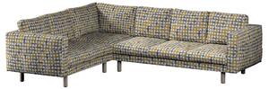 Potah na pohovku IKEA Norsborg rohová 5-místná barva modrá látka pletený vzor, vzorované