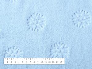 Mikroplyšová látka MIP-009 Sněhové vločky - nebesky modrá - šířka 140 cm