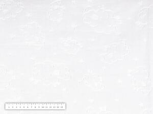 Mikroplyšová látka MIP-001 Beránci - bílá - šířka 150 cm