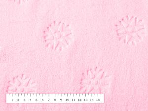 Biante Dětská oboustranná deka Mikroplyš/Polar MIP-022 Sněhové vločky - světle růžová 100x150 cm