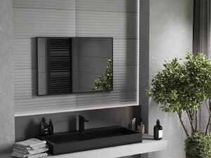Mexen Loft, obdélníkové koupelnové zrcadlo 90 x 60 cm, barva rámu černá matná, 9852-090-060-000-70