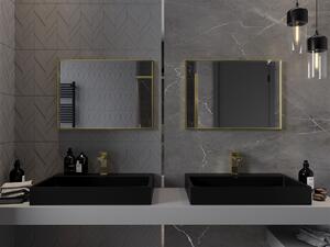 Mexen Loft, obdélníkové koupelnové zrcadlo 70 x 50 cm, barva rámu zlatá lesklá, 9852-070-050-000-50