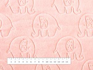 Biante Dětská oboustranná deka Mikroplyš/Polar MIP-008 Sloníci - pudrově růžová 100x150 cm