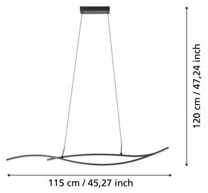 Eglo 901207 - LED Lustr na lanku GRISOLIA LED/20W/230V 4000K černá