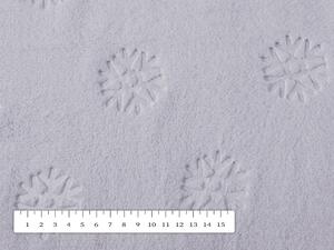 Mikroplyšová látka MIP-010 Sněhové vločky - světle šedá - šířka 140 cm