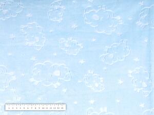 Mikroplyšová látka MIP-003 Beránci - nebesky modrá - šířka 150 cm