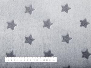 Mikroplyšová látka MIP-017 Hvězdičky - světle šedá - šířka 145 cm