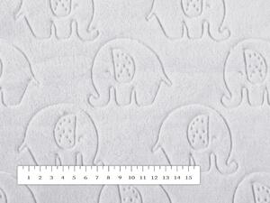 Mikroplyšová látka MIP-018 Sloníci - stříbrnošedá - šířka 145 cm