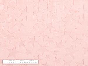 Mikroplyšová látka MIP-005 Hvězdičky - pudrově růžová - šířka 140 cm