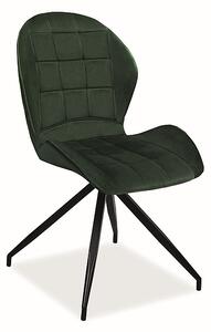 Jídelní židle HALS II VELVET černá Zelená