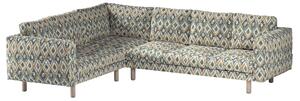 Potah na pohovku IKEA Norsborg rohová 5-místná barva modrá látka pletený vzor, vzorované