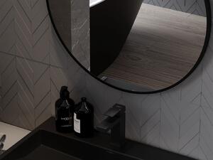 Mexen Loft, kulaté koupelnové zrcadlo 100 cm, barva rámu černá matná, 9850-100-100-000-70