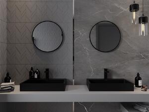 Mexen Loft, kulaté koupelnové zrcadlo 40 cm, barva rámu černá matná, 9850-040-040-000-70