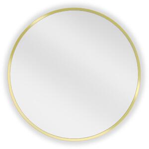 Mexen Loft, kulaté koupelnové zrcadlo 30 cm, barva rámu zlatá lesklá, 9850-030-030-000-50
