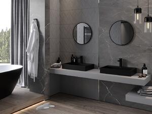 Mexen Loft, kulaté koupelnové zrcadlo 45 cm, barva rámu černá matná, 9850-045-045-000-70