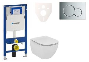 Cenově zvýhodněný závěsný WC set Geberit do lehkých stěn / předstěnová montáž+ WC Ideal Standard Tesi 111.300.00.5NF2