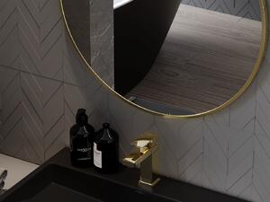 Mexen Loft, kulaté koupelnové zrcadlo 30 cm, barva rámu zlatá lesklá, 9850-030-030-000-50